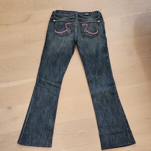 Rock & Republic Dark Blue Boot Cut Jeans with Red Stitching
